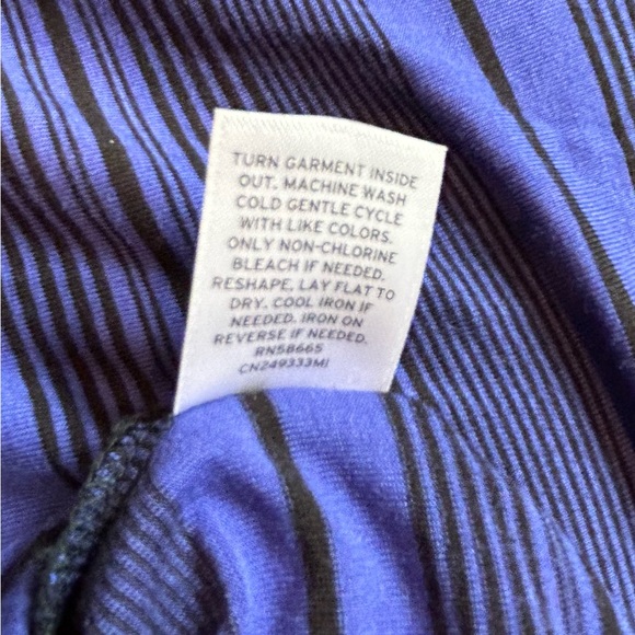 Floor length sleeveless blue with blue stripes casual-formal dress - Picture 4 of 4